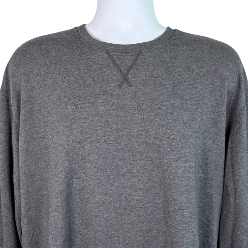SAXX Mens 3Six Five Lightweight Sweatshirt Sz L Gray Modal‎ Blend Quiet Luxury